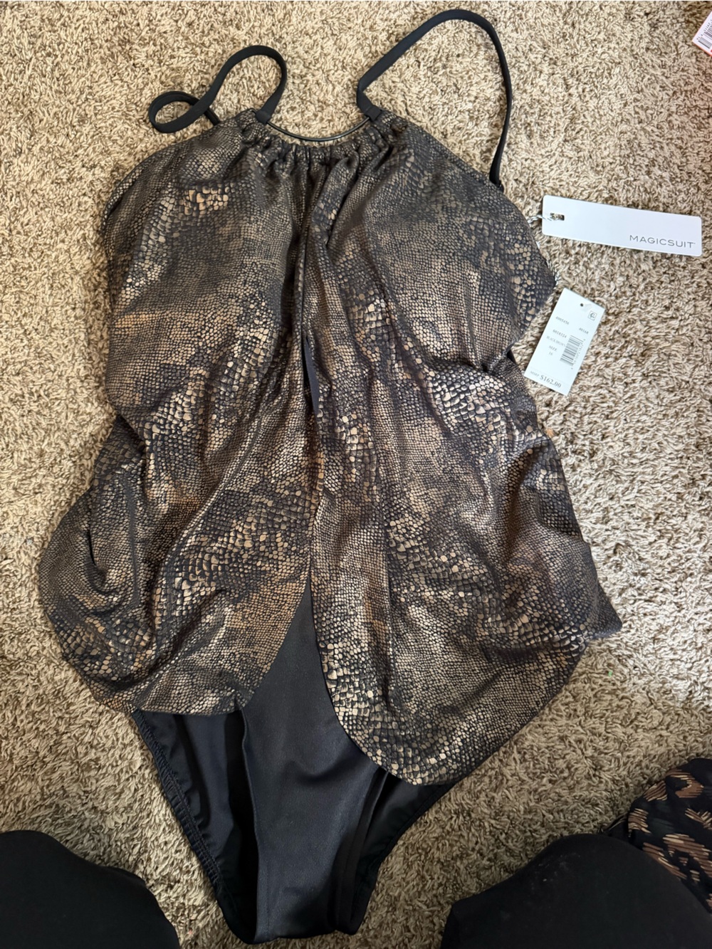 Magicsuit Bronze and Black Metallic Snake-Print One-Piece